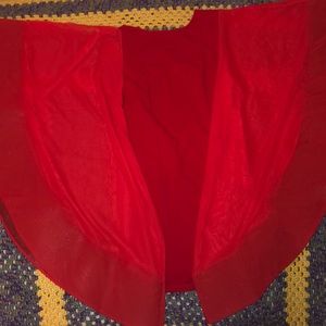 Red big bell sleeve dress